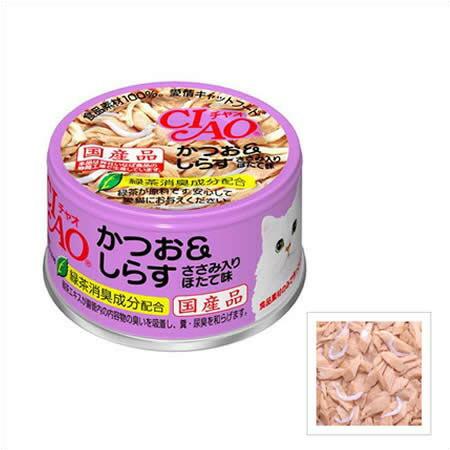 いなば チャオ CIAO ホワイティ かつお＆しらす ほたて味 85g