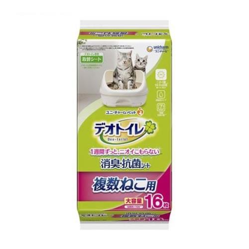 デオトイレ 消臭抗菌シート 大容量 16枚入り✖️７袋 ユニチャーム デオトイレ シート 複数ねこ用 消臭抗菌シート 16枚入 大