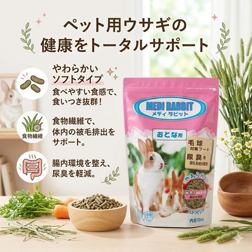 ニチドウ メディラビット アダルトソフト おとな用 1kg うさぎフード