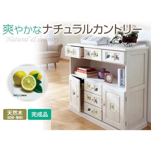 最新 サイドボード/リビングボード (南欧風家具) 〔約幅90cm ライトブラウン〕 木製 〔完成品〕 【QGW8031262617】(28879円)