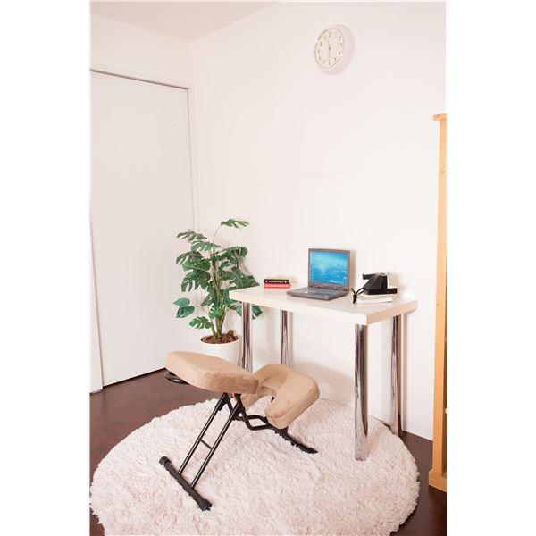 送料無料 学習椅子/ワークチェア 〔グレー×ミルキーホワイト〕 幅440mm 日本製 折り畳み スチールパイプ〔代引不可〕 【FKP4081345445】(23503円)