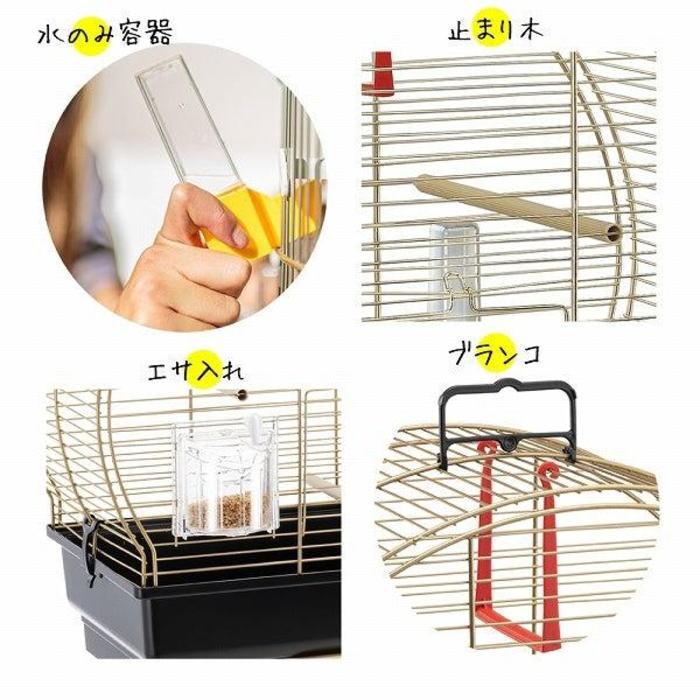 【値下げ商品G】ファープラスト カナリヤ・インコ用ケージセット ルナ2 ゴールド カナリヤ インコ ケージ 大型 おしゃれ 可愛い_2