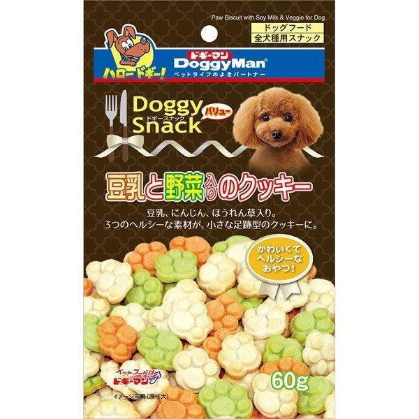 ドギースナックバリュー 豆乳と野菜入のクッキー 60g×80個(ケース販売)