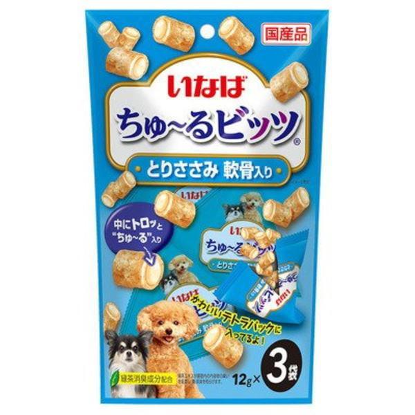 いなば  ちゅ〜るビッツ とりささみ 軟骨入り（ 12g×3袋）×4８個(ケース販売)
