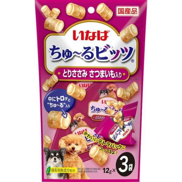 いなば  ちゅ〜るビッツ とりささみ さつまいも入り（ 12g×3袋）×4８個(ケース販売)