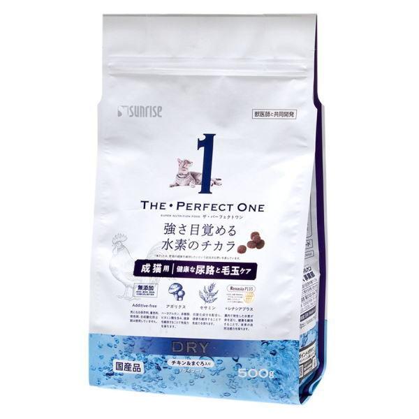 ＴＨＥ・ＰＥＲＦＥＣＴ ＯＮＥ ドライ チキン・まぐろ入り 成猫用 健康な尿路・毛玉ケア 500ｇ×10個（ケース販売）