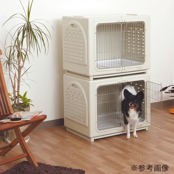 ペットマンション ペットケージ ペッツルートステンレス アイボリー Lサイズ① ペッツルート 犬 ケージ ワンルーム ステンレス L アイボリー : ペット