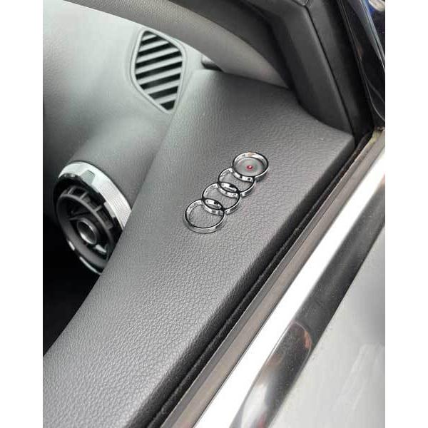 AUDI ドアロックエンブレム 2pcs クローム A3 A4 A5 アウディ センターロッキングシステム ドア ランプ ドレスアップ