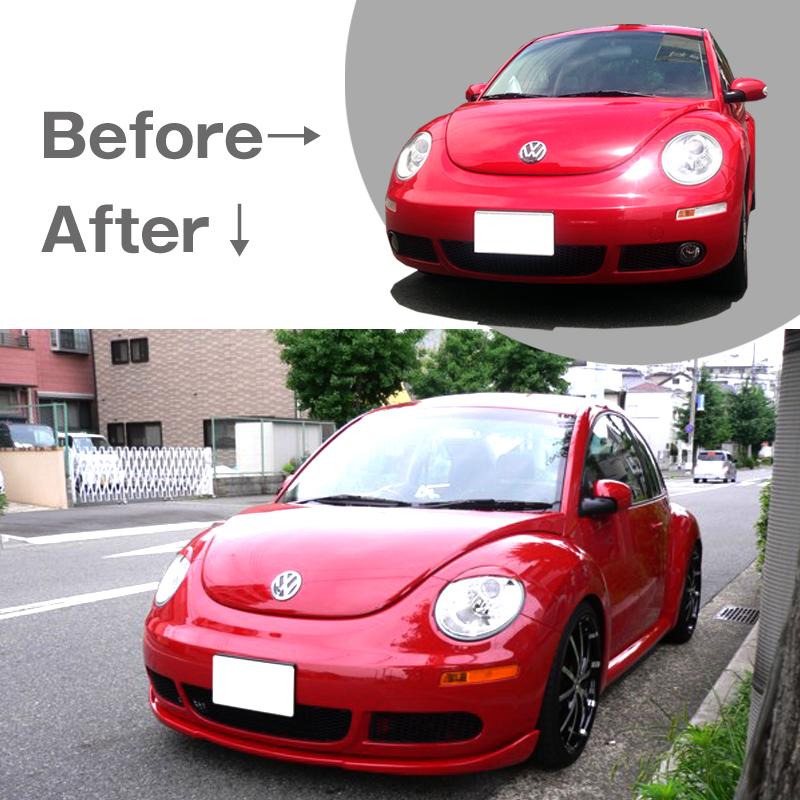 ニュービートルフロント サイドエアロ ニュービートル フロントリップスポイラー 後期 (FRP) HALT New Beetle