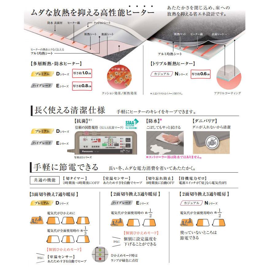 Panasonic DC-3DCA1-T [3畳用カーペット 着せ替えカーペット 本体＆カバーセット 3面切替 カバー丸洗い可 8時間自動OFF カービングマイヤー ブラウン]｜pfconline｜03