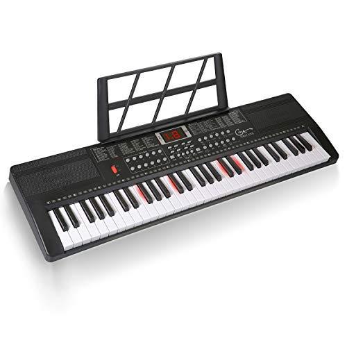 交換無料 ピアノ キーボード 電子 Hricane 61鍵盤 日本語パネ 楽器 光る鍵盤 Lcdディスプレイ