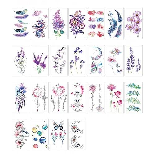 正規店仕入れの おしゃれ タトゥーシール かわいい 羽 花 25枚セット 刺青シール タトゥーステッカー ボディーシール 子供 レディース 防水 ギフト シール Www Projectcorfu Com