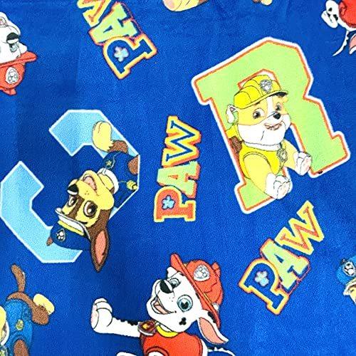 フリース 生地 布 パウパトロール 青 1mカット あったか素材 毛布 パウパト インポート 輸入生地 キャラクター生地