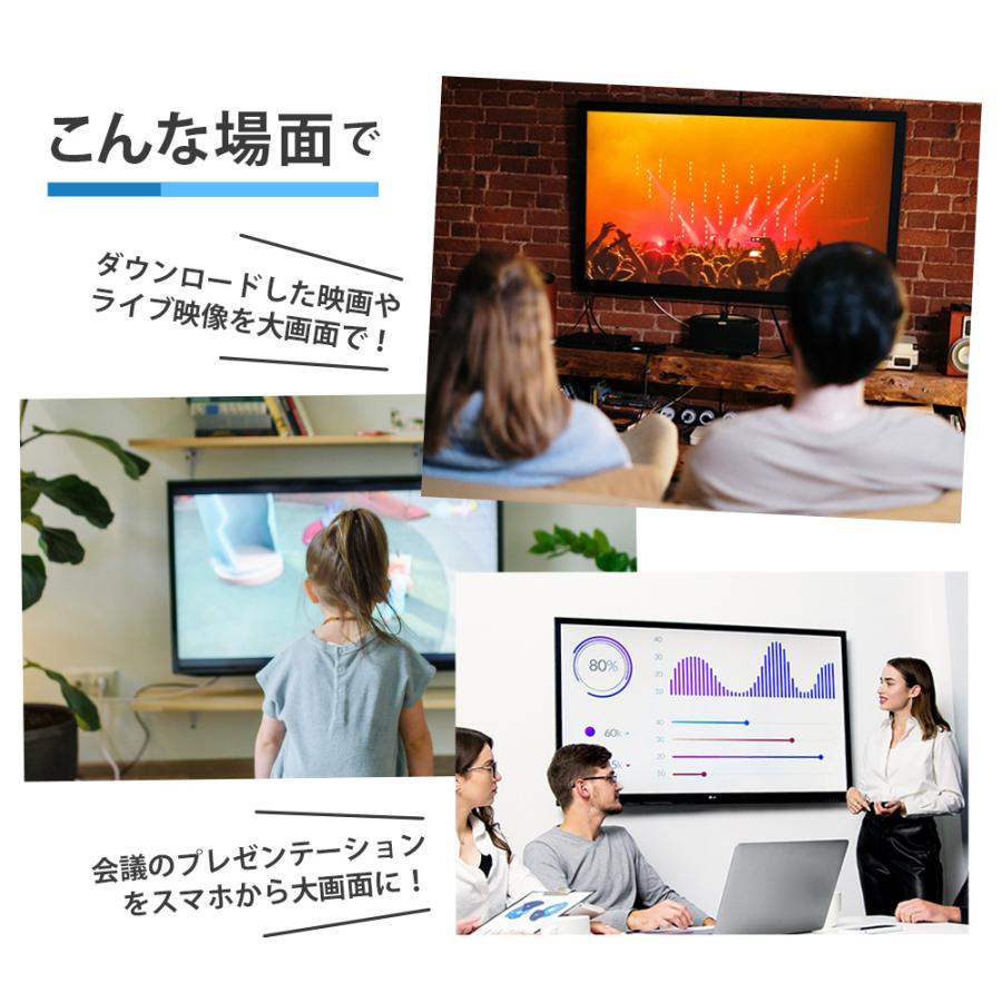 ミラーリングケーブル HDMI 3m 300cm USB Type-C コネクタ ブラック 黒