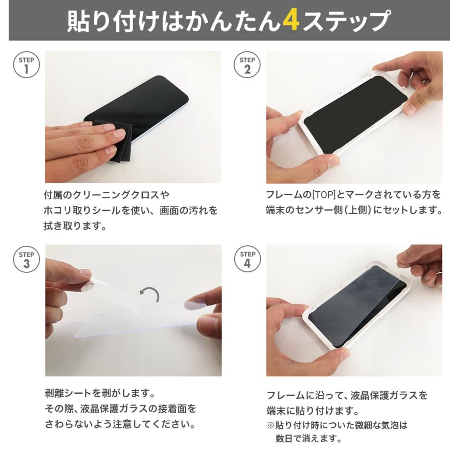 Premium Style iPhone 14 Pro ガイドフレーム付 液晶保護ガラス 全面