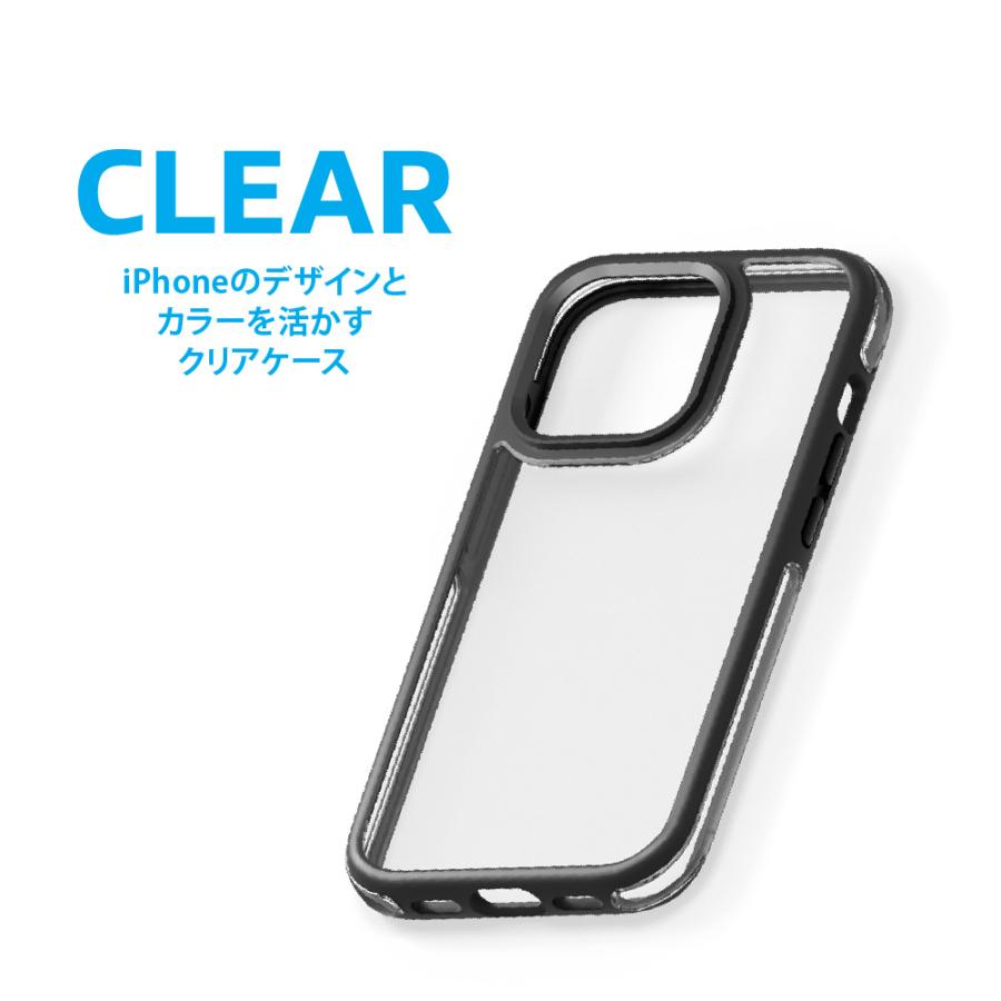 Premium Style iPhone15Pro ケース カバー ブラック 黒 クリア 透明