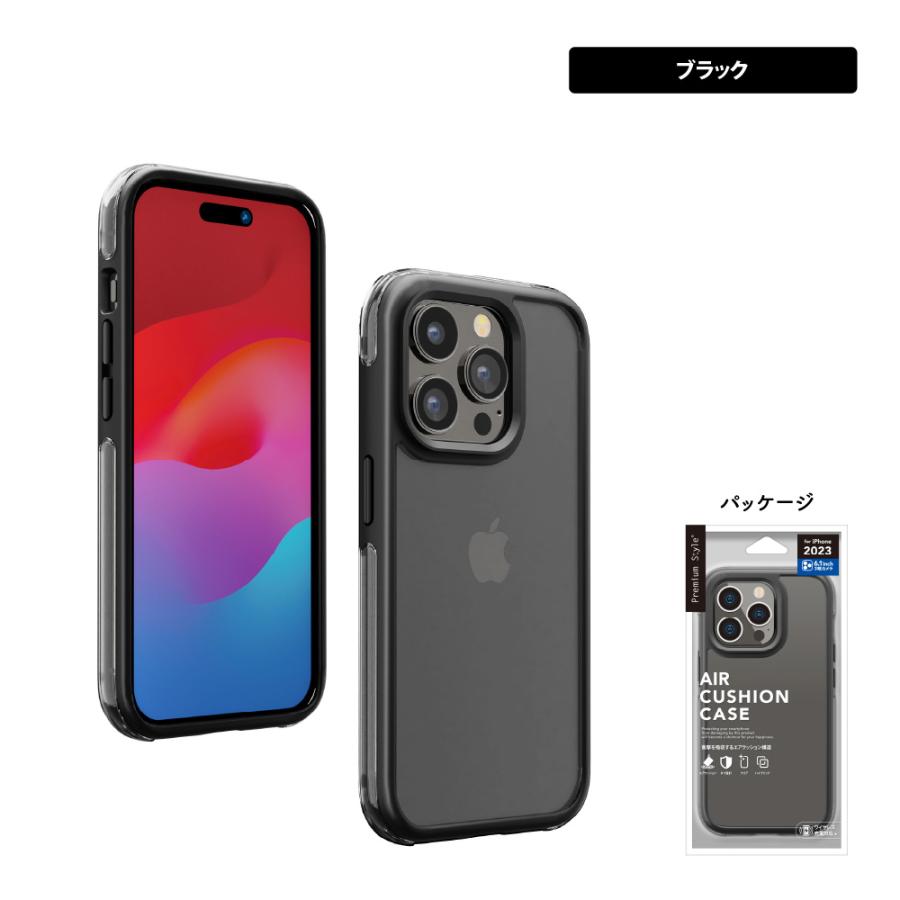 Premium Style iPhone15Pro ケース カバー ブラック 黒 クリア Premium Style iPhone15Pro ケース カバー ブラック 黒 クリア