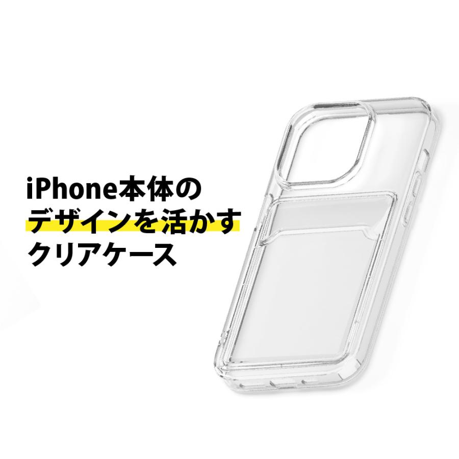 Premium Style iPhone15Pro ケース カバー 背面ポケット クリア 透明
