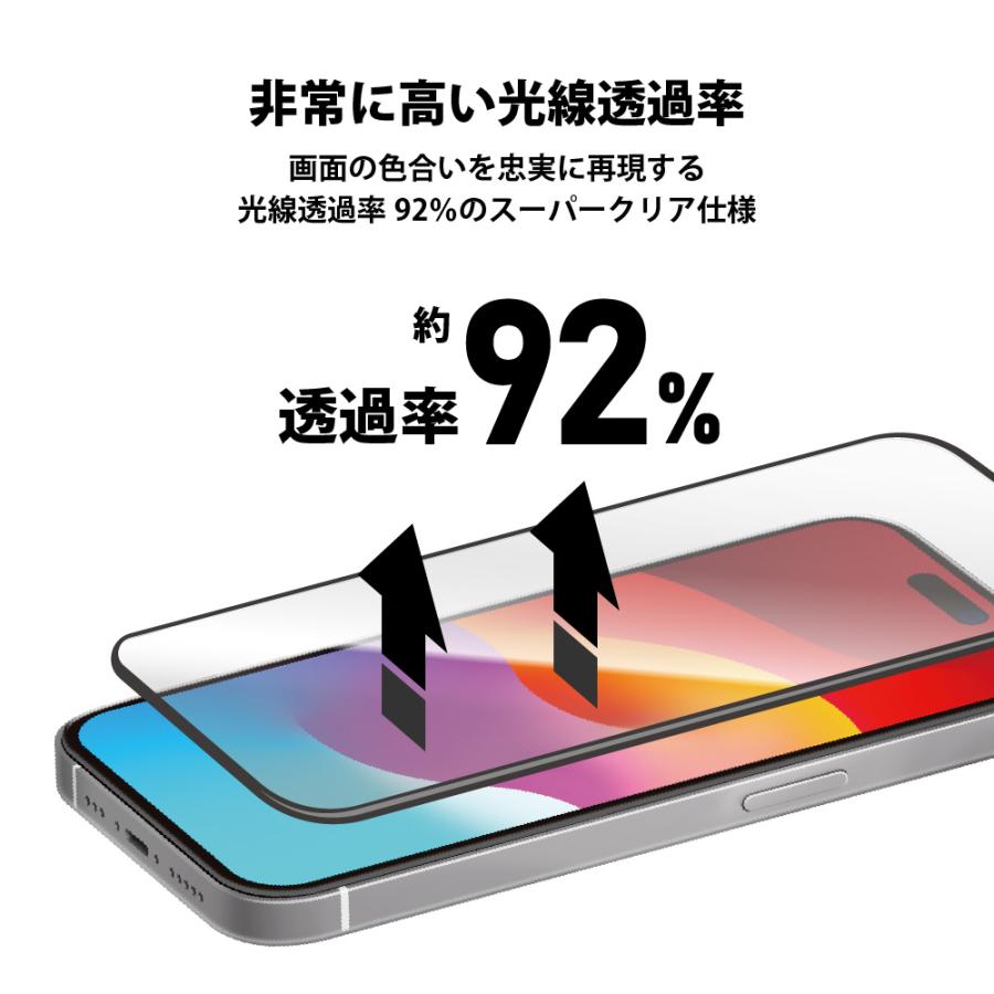 Premium Style iPhone15Plus 液晶保護ガラス 全面保護 フルカバー