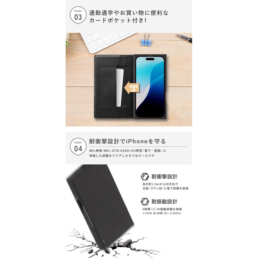 Premium Style iPhone16 ケース 手帳型 カバー ブラック クリア Premium Style iPhone16 ケース 手帳型 カバー ブラック クリア