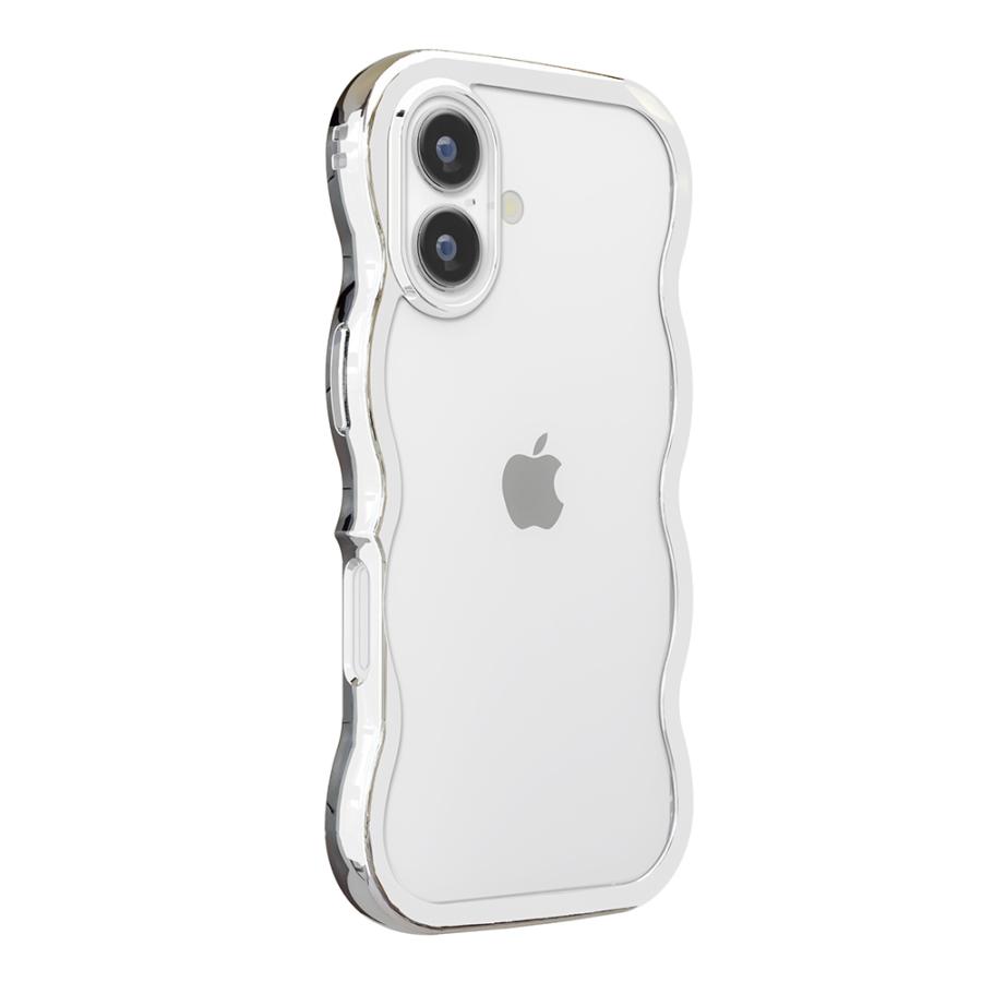 Premium Style iPhone17 用 ウェーブケース メタルブラック メタル