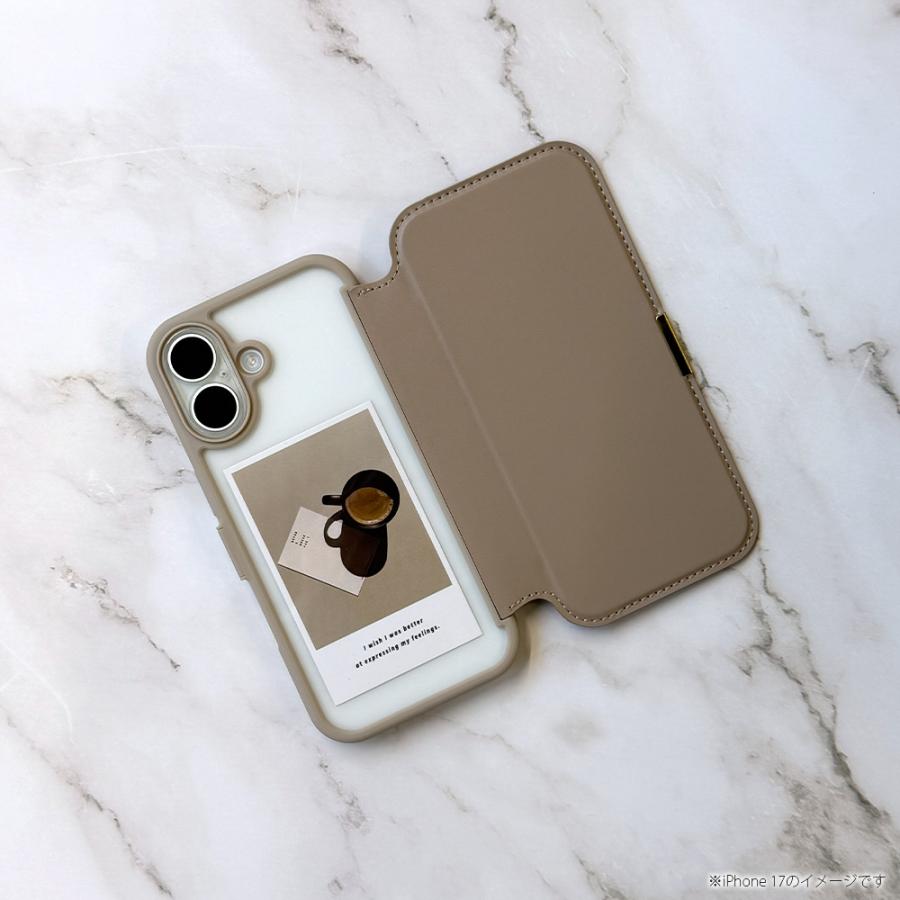 iPhone 17 Pro 用 背面ガラス フリップカバー 手帳型 ケース カバー