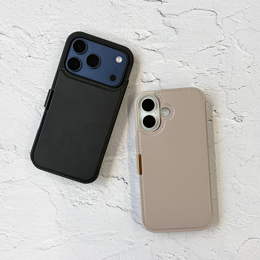 Premium Style iPhone17Pro 用 バックフリップケース 背面 クリア