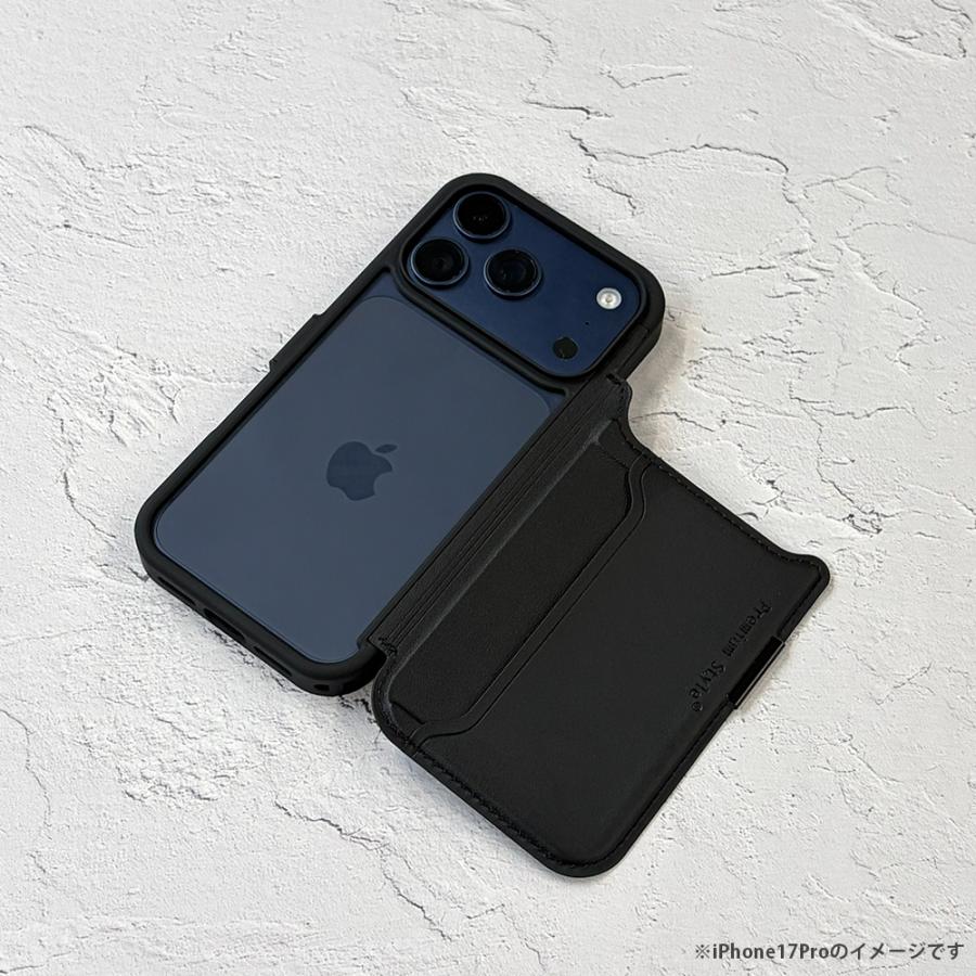 Premium Style iPhone17Pro 用 バックフリップケース 背面 クリア