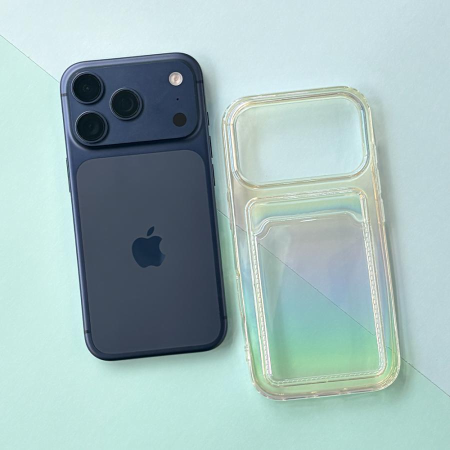 Premium Style iPhone17Pro 用 クリアポケットケース オーロラ PG
