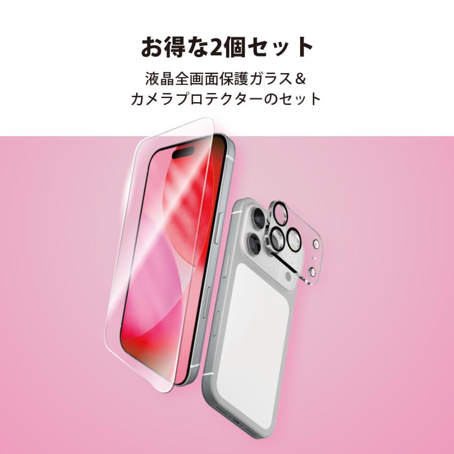 iPhone17ProMax 用 液晶全画面保護ガラス&カメラプロテクターセット 高