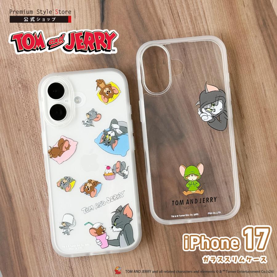 Premium Style iPhone17 用 ガラススリムケース トムとジェリー