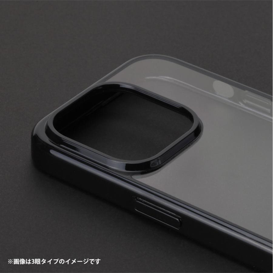 iPhone15 ケース カバー クリア ブラック 透明 黒 シンプル 無地 ストラップホール ハイブリッド iPhone 15｜pg-a｜09