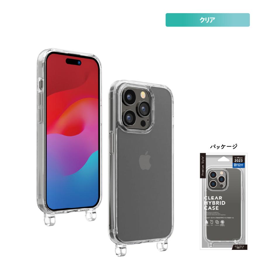 Premium Style iPhone15Pro ケース カバー クリア ブラック 透明 黒