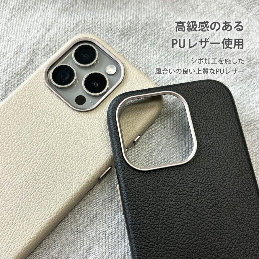 Premium Style iPhone15Pro ケース カバー ブラック グレー 黒