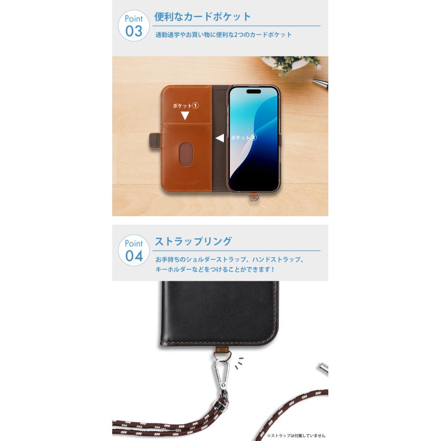 Premium Style iPhone16 ケース 手帳型 カバー ブルー ブラック ピンク