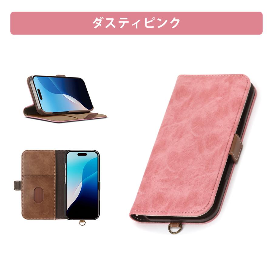 Premium Style iPhone16Pro ケース 手帳型 カバー ブルー ブラック
