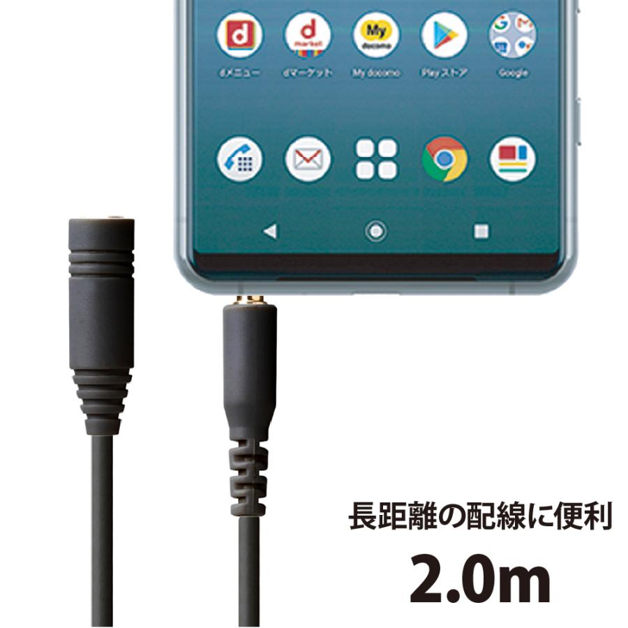 3.5mmステレオミニプラグ イヤホン延長ケーブル スタンダード 2m PG