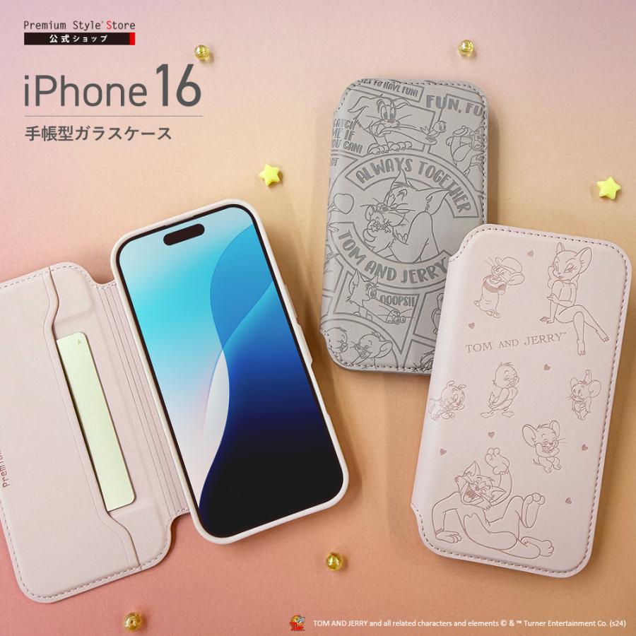 Premium Style iPhone16 ケース 手帳型 カバー トムとジェリー