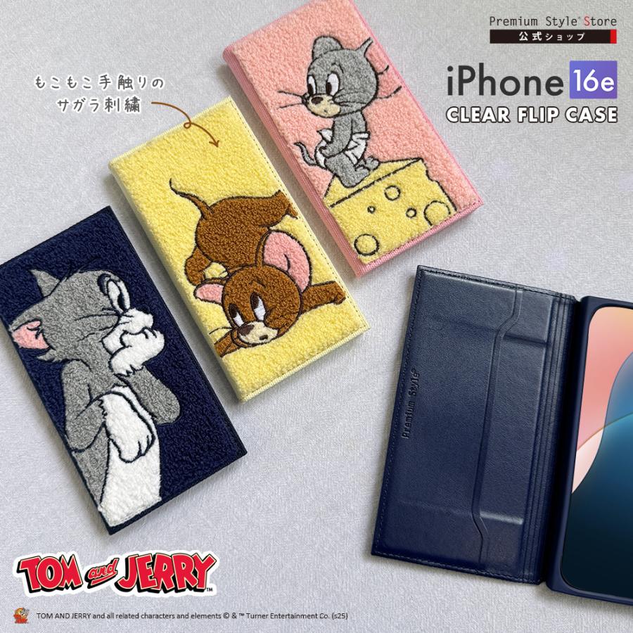 Premium Style iPhone16e ケース 手帳型 カバー トムとジェリー