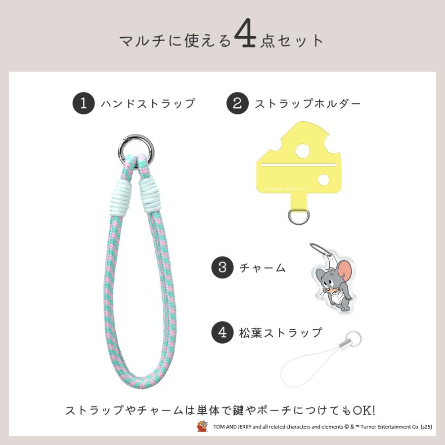 ハンドストラップ 携帯ストラップ トムとジェリー キャラクター トム ジェリー タフィー トムジェリ トムアンドジェリー | Premium Style | 07