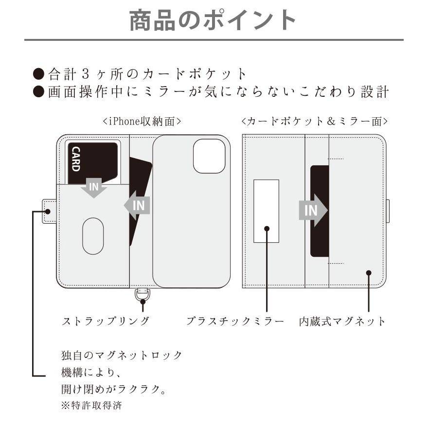 アウトレット リラックマ iPhone 11 手帳型 ケース カバー かわいい フリップ ミラー iPhone用ケース｜pg-a｜02