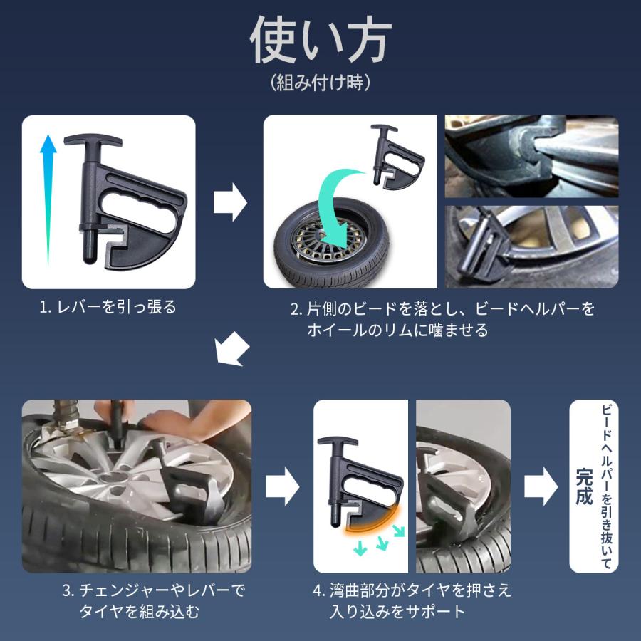 タイヤチェンジャー 車用工具 ビードヘルパー 2個セット タイヤ交換 