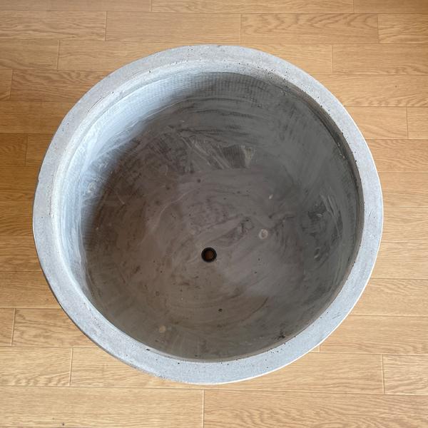 ラウンド型 アッシュグレー 高級鉢カバー 送料無料 観葉植物