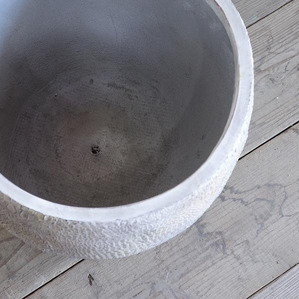 デザイナーズ 高級鉢カバー ファイバーセメント 立体模様 アッシュ