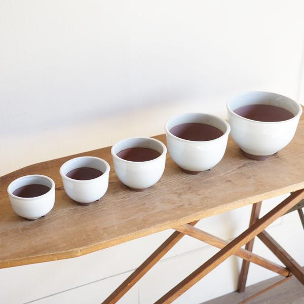 市野伝市鉢 サクラソウ型 3寸 MANOMADE 別注 白 3号 コウロ型 白色