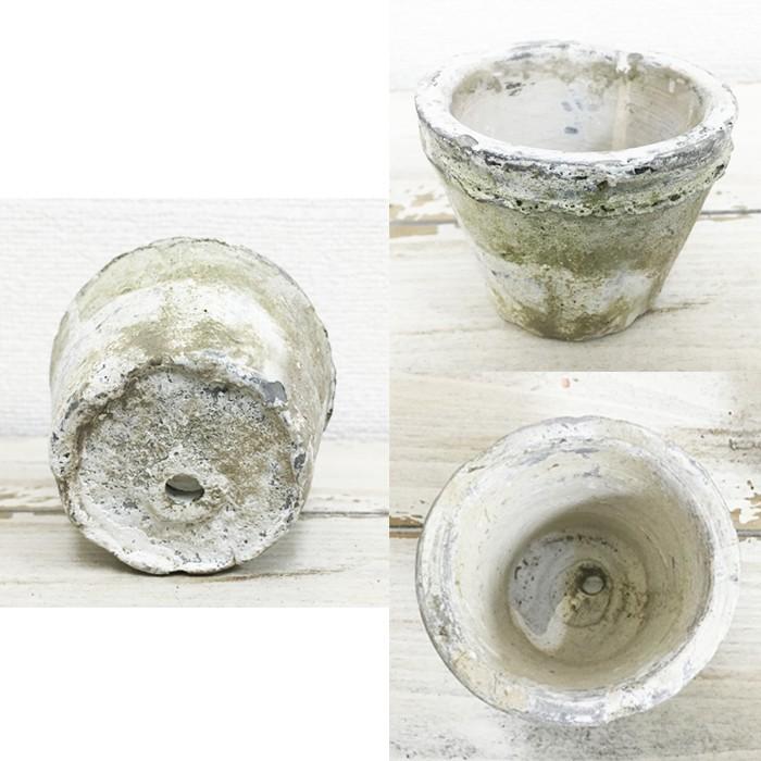 美品貴重 白地に手描きのムスカリテラコッタ鉢 3号 3個セット 穴なし