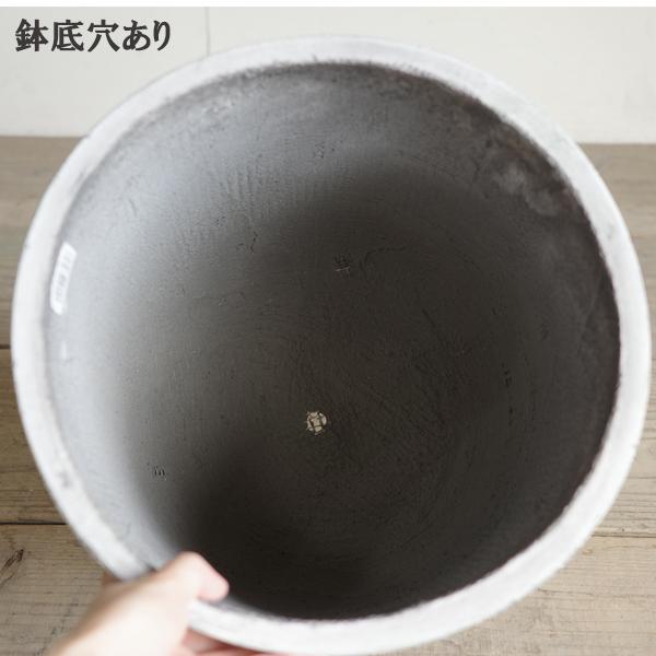 ファイバーセメント 植木鉢 鉢カバー リーフ柄 シルバーグレー 丈夫
