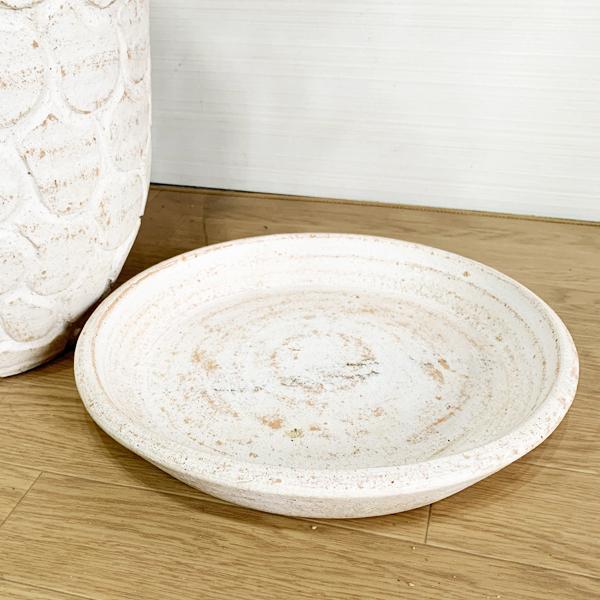 ホワイトテラコッタ 受け皿 受け皿単品 ソーサー 白 白色 テラコッタ