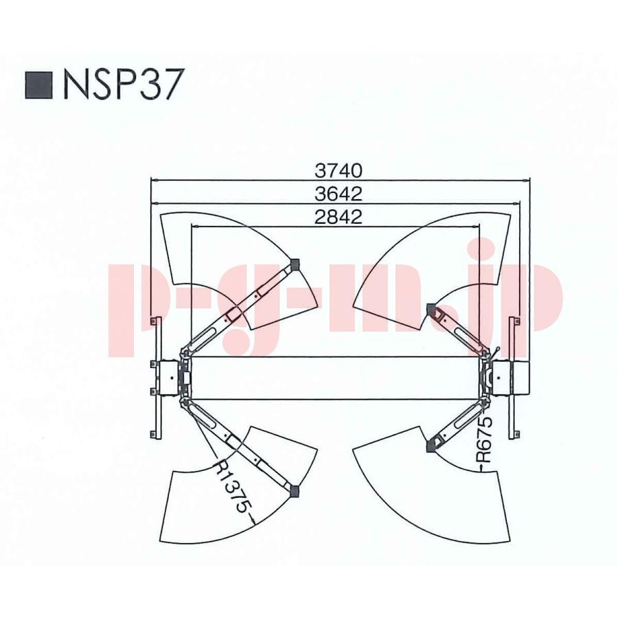 カジュヤ様　確認用　prism 2 Bishamon（ビシャモン）スギヤス NSP37F 2柱リフト 3.7t