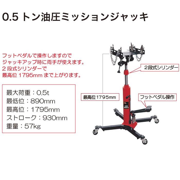 TEL05005 0.5t油圧ミッションジャッキ : PGメカニズム Yahoo!店 